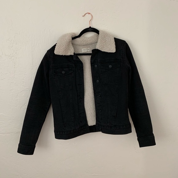 PacSun Jackets & Blazers - Pacsun Black Denim Sherpa Jacket